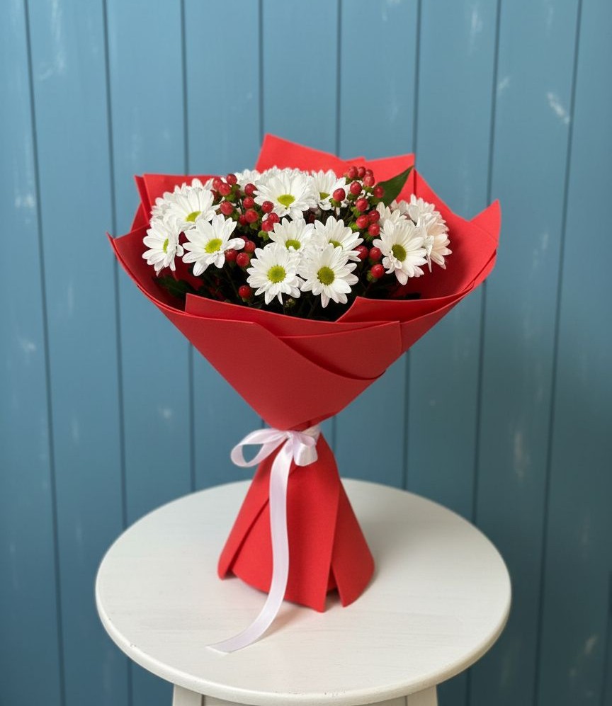 Букет цветов из: Хризантемы в Луховке