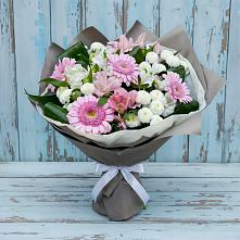 Букет цветов из:  Герберы, Альстромерии и Хризантемы в Луховке