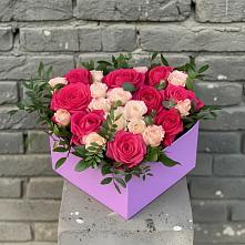 Цветочная композиция из Розы в коробке в Луховке