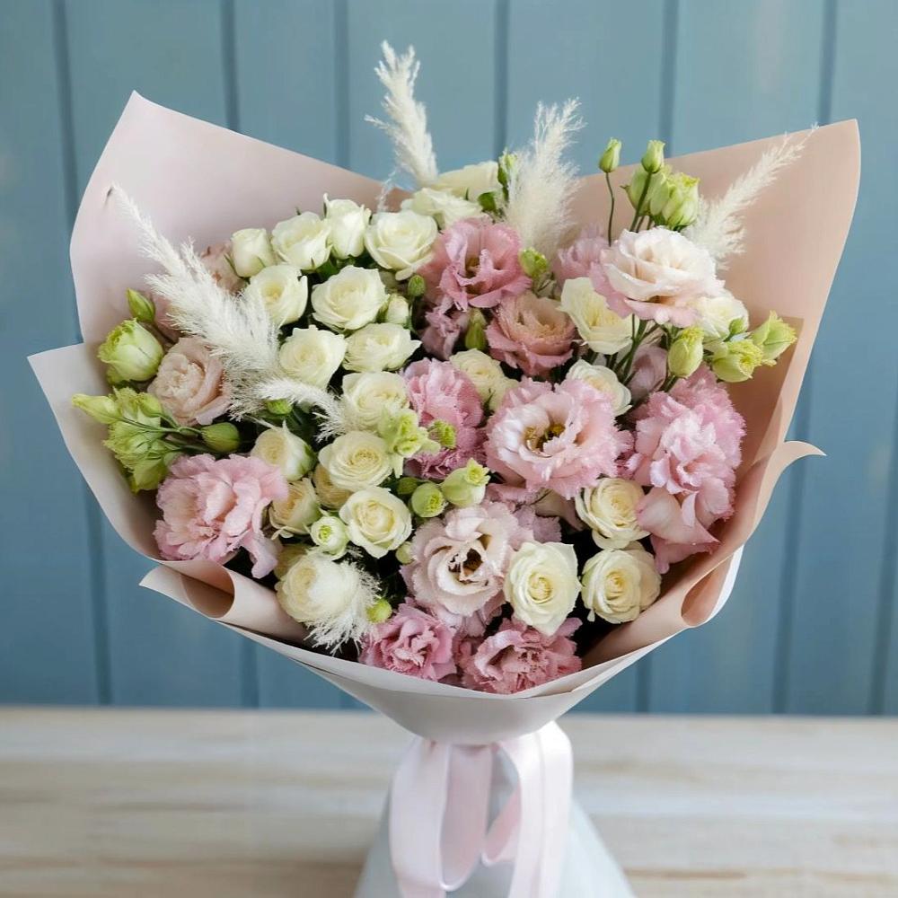 Букет цветов из: Альстромерии и Розы в Луховке