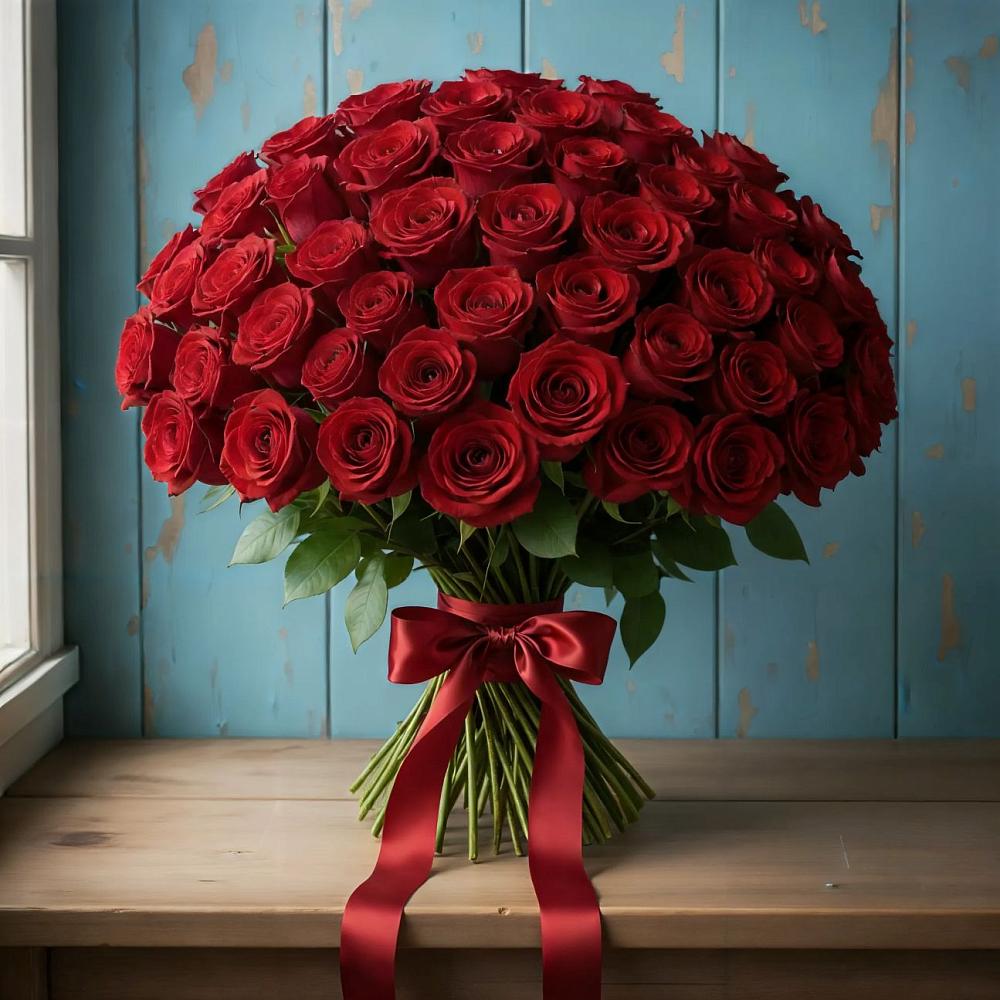 Букет Красные розы Блэк Меджик в Луховке