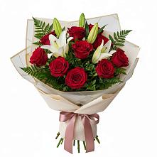 Букет цветов из:  Лилии и Розы в Луховке