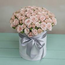 Цветочная композиция из Розы в шляпной коробке #REPLACE_PRED# Луховке