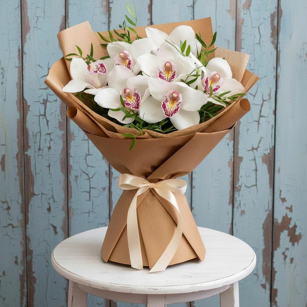 Букет цветов из: Орхидеи и Розы в Луховке
