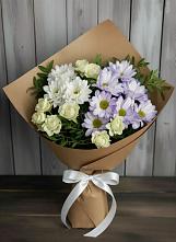 Букет цветов из:  Хризантемы и Розы в Луховке