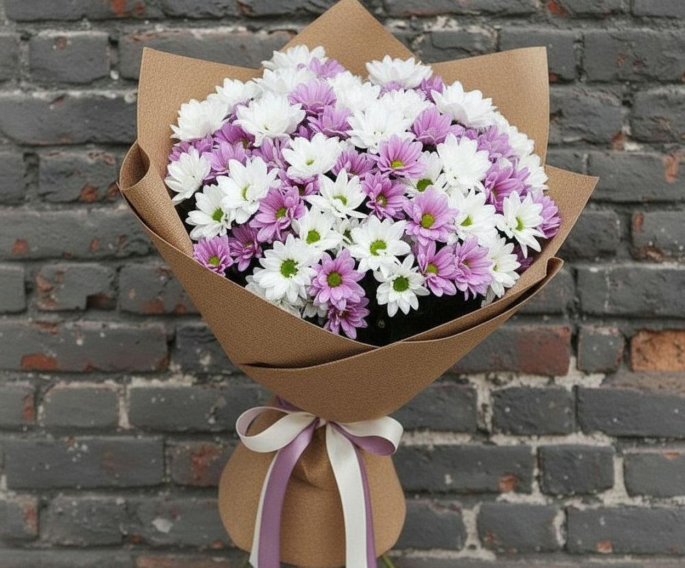 Букет цветов из: Хризантемы в Луховке