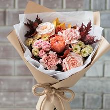 Букет цветов из:  Гвоздики, Хризантемы и Розы в Луховке