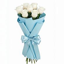 Букет 7 белых роз Проуд в Луховке