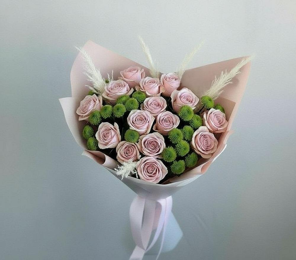 Букет цветов из: Розы и Хризантемы в Луховке