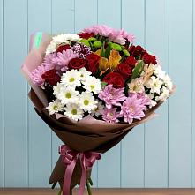 Букет цветов из:  Розы, Хризантемы и Альстромерии в Луховке