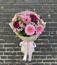 Букет цветов из:  Герберы и Хризантемы в Луховке