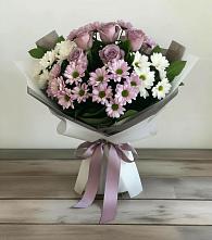 Букет цветов из:  Хризантемы и Розы в Луховке