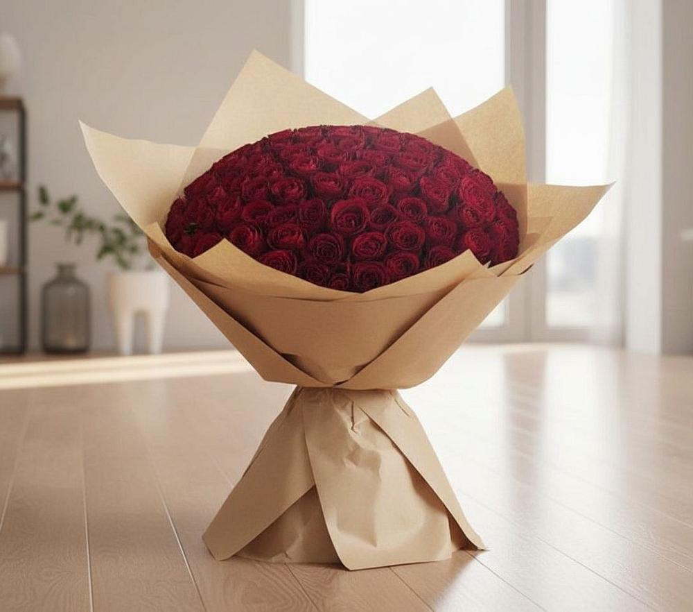 Букет 101 Красная роза в Луховке