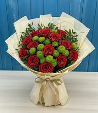 Букет цветов из:  Розы и Хризантемы в Луховке