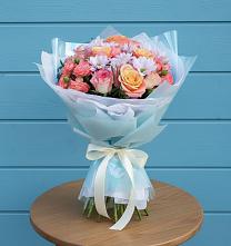 Букет цветов из:  Хризантемы и Розы в Луховке