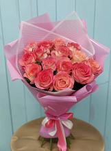 Букет 15 Розовых роз Равель в Луховке