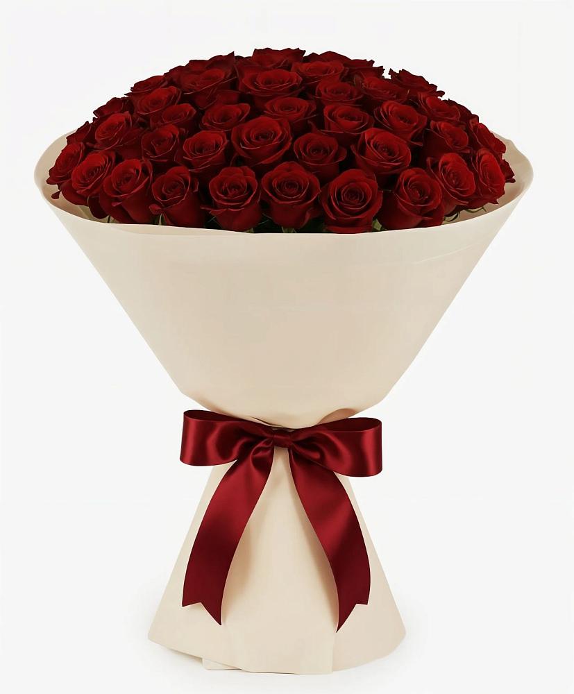 Букет 101 Бордовая роза Блэк Бакарра в Луховке