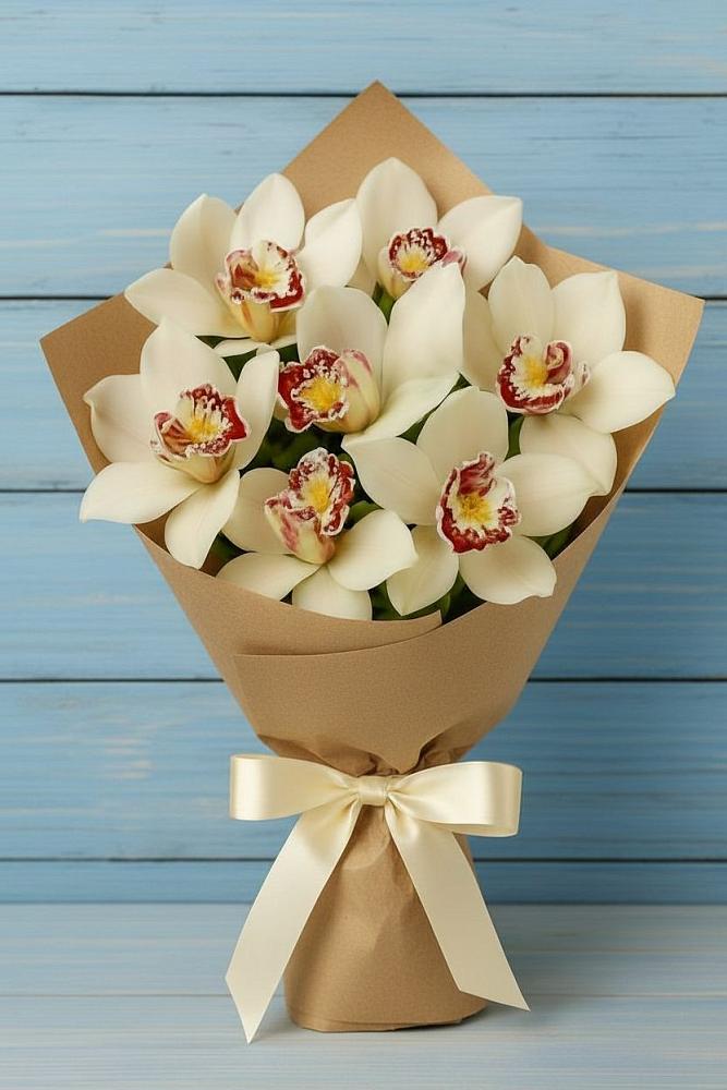 Букет цветов из: Орхидеи и Розы в Луховке